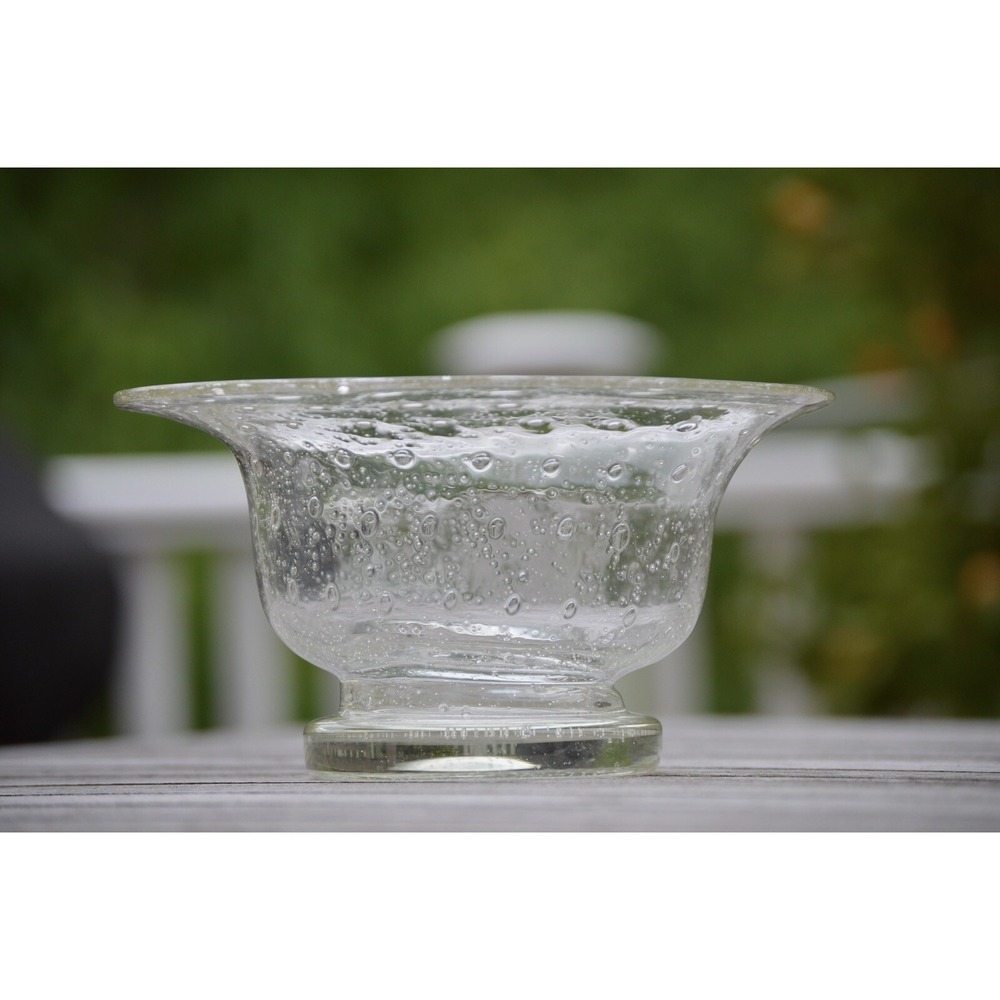Southern Living At Home Tiny Bubbles 7.75" Glass Pedestal Centerpiece Bowl
